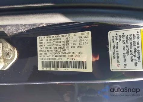 2008 Honda Cr-V Lx из США, поврежденный, VIN JHLRE48368C074020